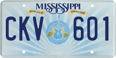 MS license plate CKV601