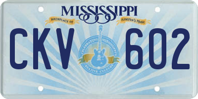 MS license plate CKV602