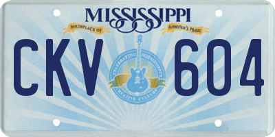 MS license plate CKV604