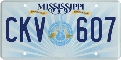 MS license plate CKV607
