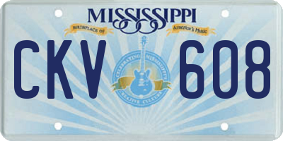 MS license plate CKV608