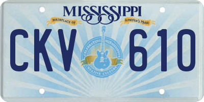 MS license plate CKV610