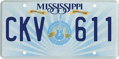 MS license plate CKV611