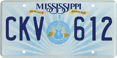 MS license plate CKV612