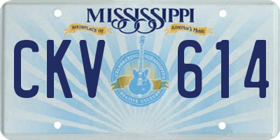 MS license plate CKV614