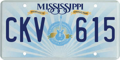 MS license plate CKV615