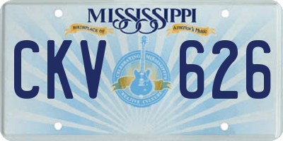 MS license plate CKV626