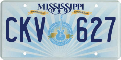 MS license plate CKV627