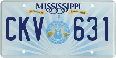 MS license plate CKV631