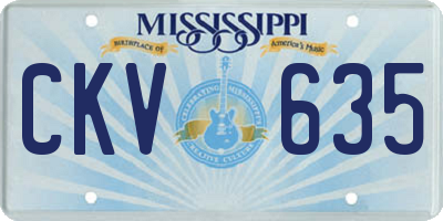 MS license plate CKV635