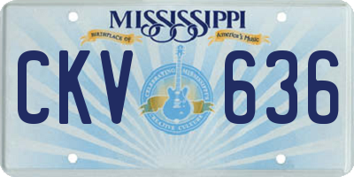 MS license plate CKV636