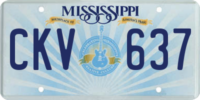 MS license plate CKV637