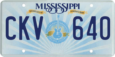 MS license plate CKV640