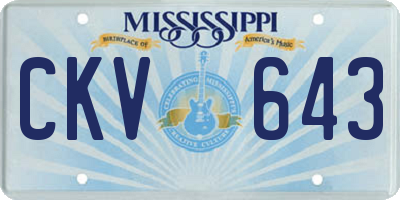MS license plate CKV643