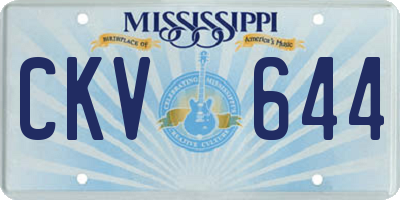 MS license plate CKV644