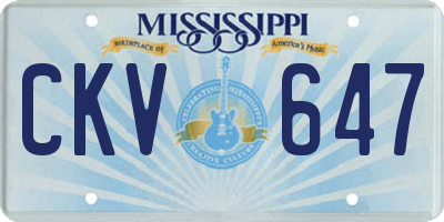 MS license plate CKV647