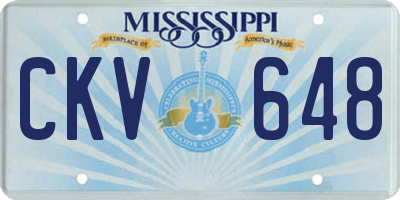 MS license plate CKV648