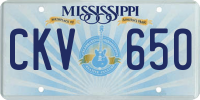MS license plate CKV650