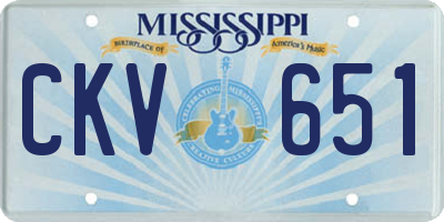 MS license plate CKV651