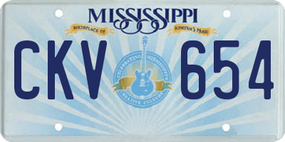 MS license plate CKV654