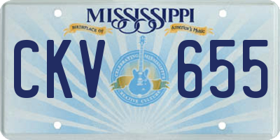 MS license plate CKV655