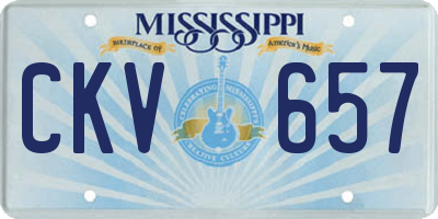 MS license plate CKV657