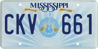 MS license plate CKV661