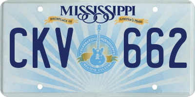 MS license plate CKV662