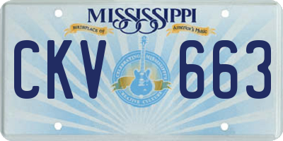 MS license plate CKV663