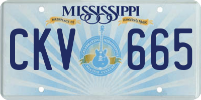 MS license plate CKV665