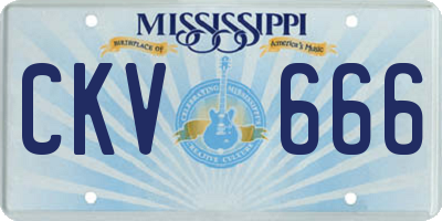 MS license plate CKV666