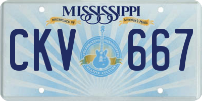 MS license plate CKV667