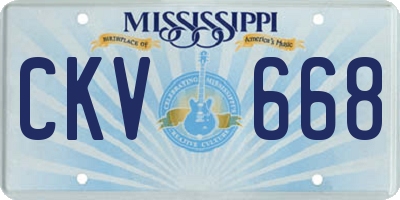 MS license plate CKV668