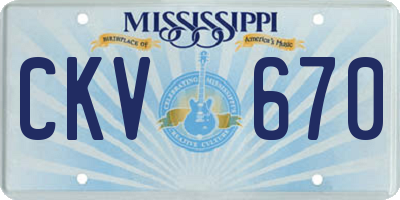 MS license plate CKV670