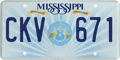 MS license plate CKV671