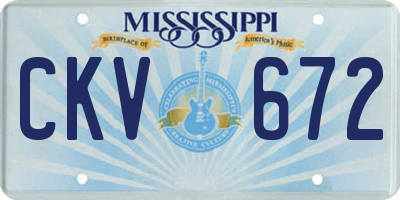 MS license plate CKV672