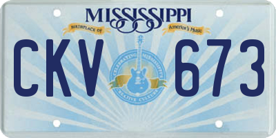 MS license plate CKV673
