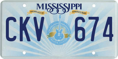 MS license plate CKV674