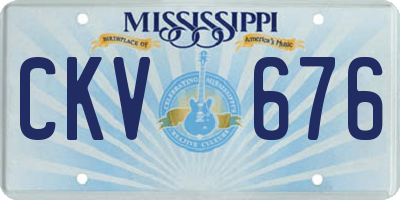 MS license plate CKV676