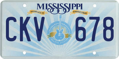 MS license plate CKV678