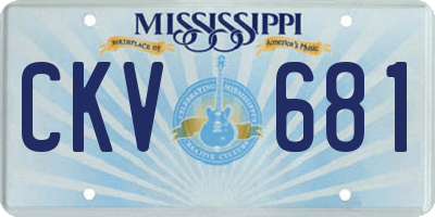 MS license plate CKV681