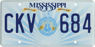 MS license plate CKV684