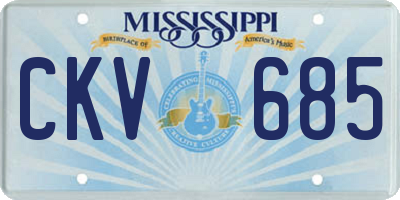 MS license plate CKV685