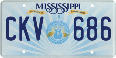 MS license plate CKV686