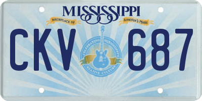 MS license plate CKV687