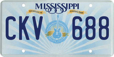 MS license plate CKV688