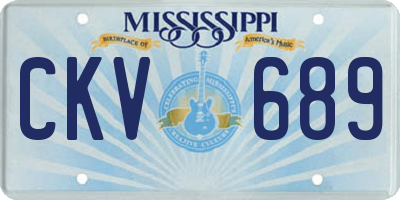 MS license plate CKV689