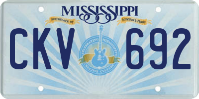 MS license plate CKV692