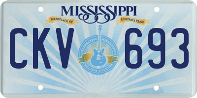 MS license plate CKV693