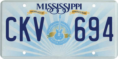 MS license plate CKV694